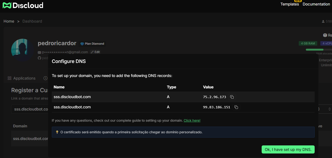 Lista de registros A mostrando 75.2.96.173 e 99.83.186.151